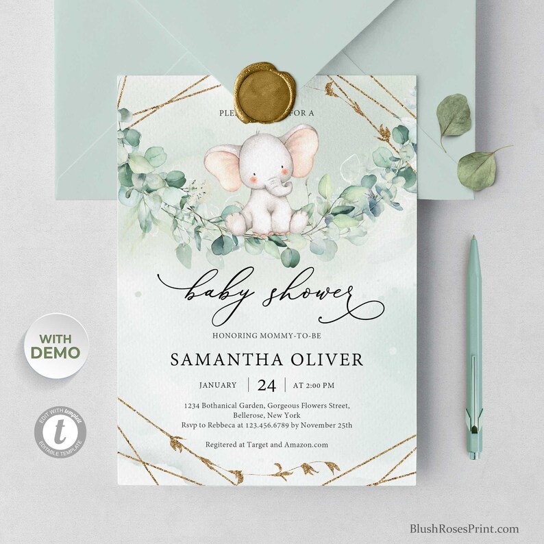 Editable Baby Shower Invitation INSTANT DOWNLOAD TEMPLETT Etsy