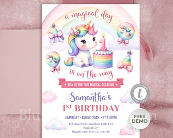 Invito di compleanno arcobaleno dipinto a mano | Vettore Gratis