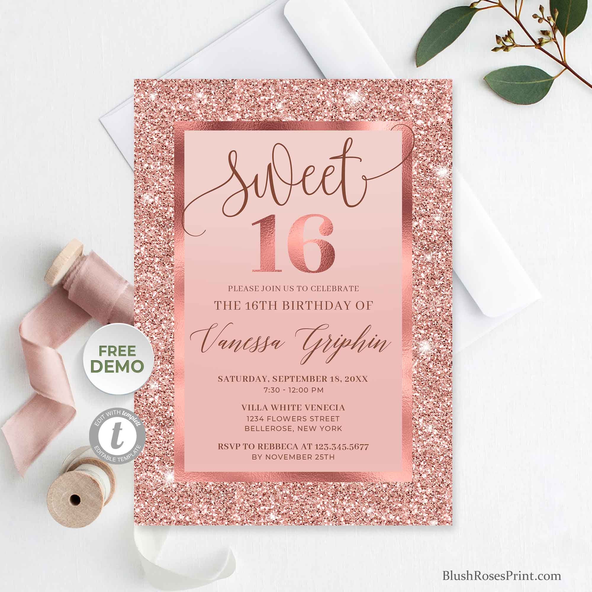 rose-gold-sweet-sixteen-invitation-template-printable-sweet-16th-invitations-sweet-16-birthday-invitations-rose-gold-canva-etsy