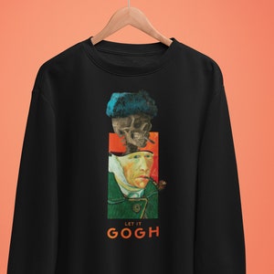 Vincent Van Gogh unisex Sweatshirt, Skull Sweatshirt, Skeleton Sweatshirt, Aesthetic Sweatshirt