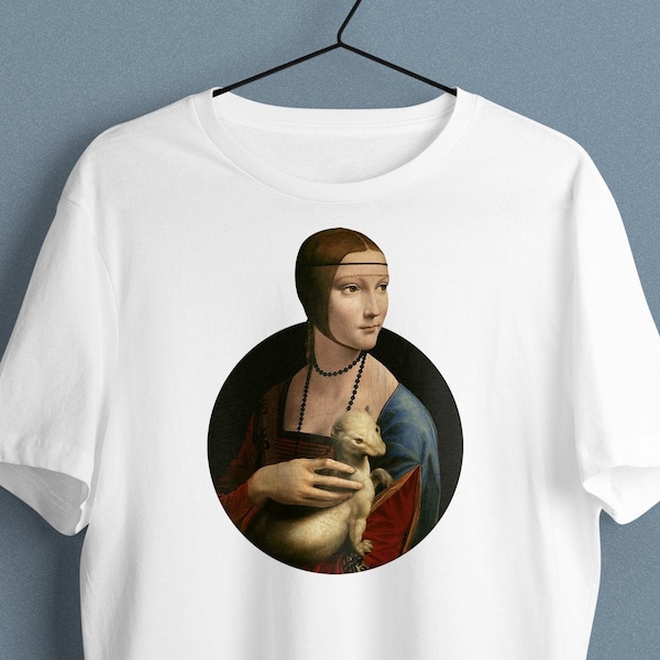 Leonardo da Vinci Unisex T-Shirt, Lady with an Ermine, Renaissance tshirt, Aesthetic tshirt, Art Lover Shirt