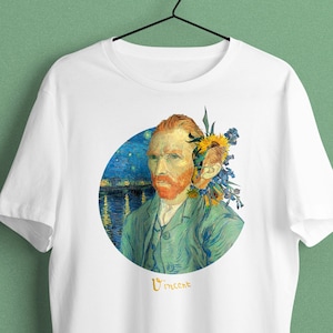Van Gogh Unisex T-Shirt, Art Lover Shirt, Starry Night Shirt, Van Gogh Sunflowers, Van Gogh self-portrait, Van Gogh Irises