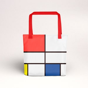 Piet Mondrian Einkaufstasche, Handtasche, Kunst-Einkaufstasche, Modernismus-Einkaufstasche, Minimalismus Tasche, abstrakte Kunsttasche