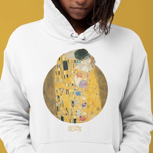 The Kiss Unisex Hoodie, Gustav Klimt Hoodie, Aesthetic Clothing, Art History Hoodie, Oversized Hoodie, Fine art painting apparel
