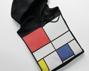 Piet Mondrian Unisex Hoodie, Abstract art Hoodie, Minimalism Hoodie, Modernism Hoodie, Fashion Hoodie
