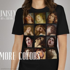 Geschichte Kunst T-Shirt | Stimmung Collage T-Shirt | Klassisches Gesichter Meme Shirt | Lustige Renaissance Kunst | Expressionist T-Shirt | Ästhetische Malerei Tee