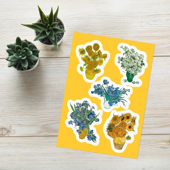 Van Gogh's Flowers Sticker Sheet Van Gogh's Flowers Sticker Sheet