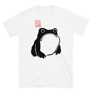 Unbeeindruckter Frosch Unisex T-Shirt, asiatische Kunst T-shirt, Kröte t-shirt, lustiges T-shirt, Meme tee Bild 4