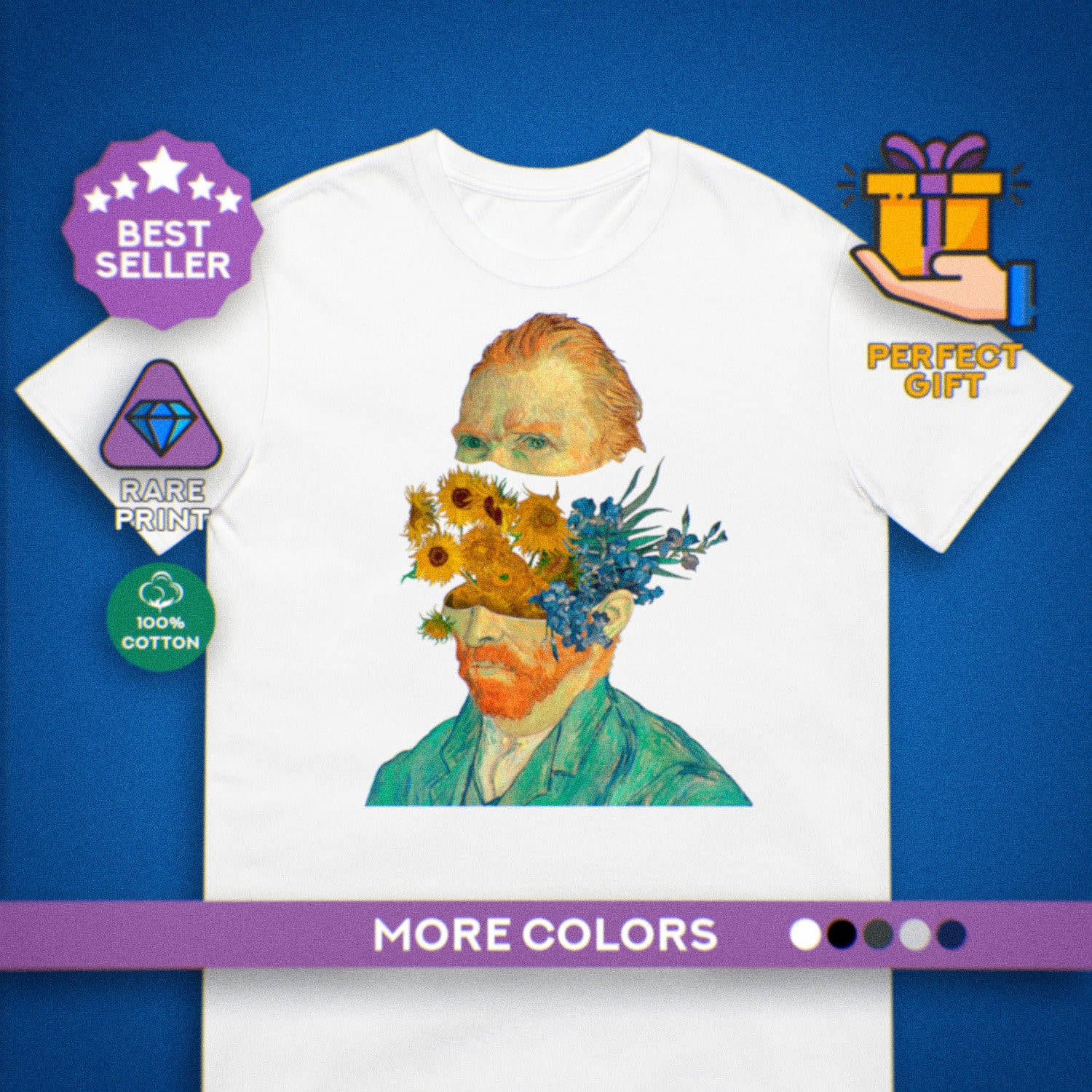 ゴッホ T シャツ ユニセックス | 美的アート T シャツ | 星月夜の絵画