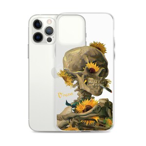 Van Gogh Skeleton iPhone Case | Sunflowers Art Phone Cover | Aesthetic Skull Collage Case | Vintage Painting iPhone Case | Unique Art Gift