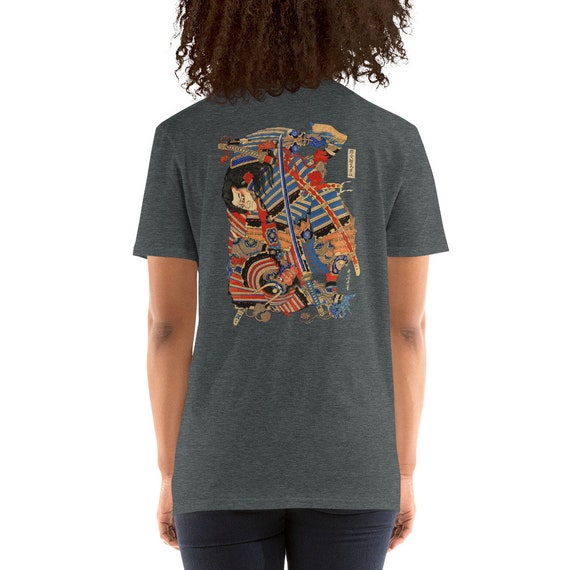 浮世絵Tシャツ：日本のサムライアートのバックプリント、ヴィンテージ