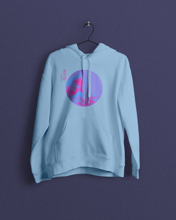 Off white pink and blue hoodie sales