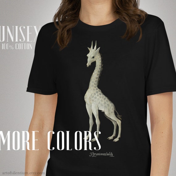 T shirt unisex giraffa Hieronymus Bosch camicia Bosch camicia
