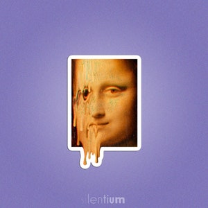 Melt down  Mona Lisa Sticker, Da Vinci sticker, Fluid art