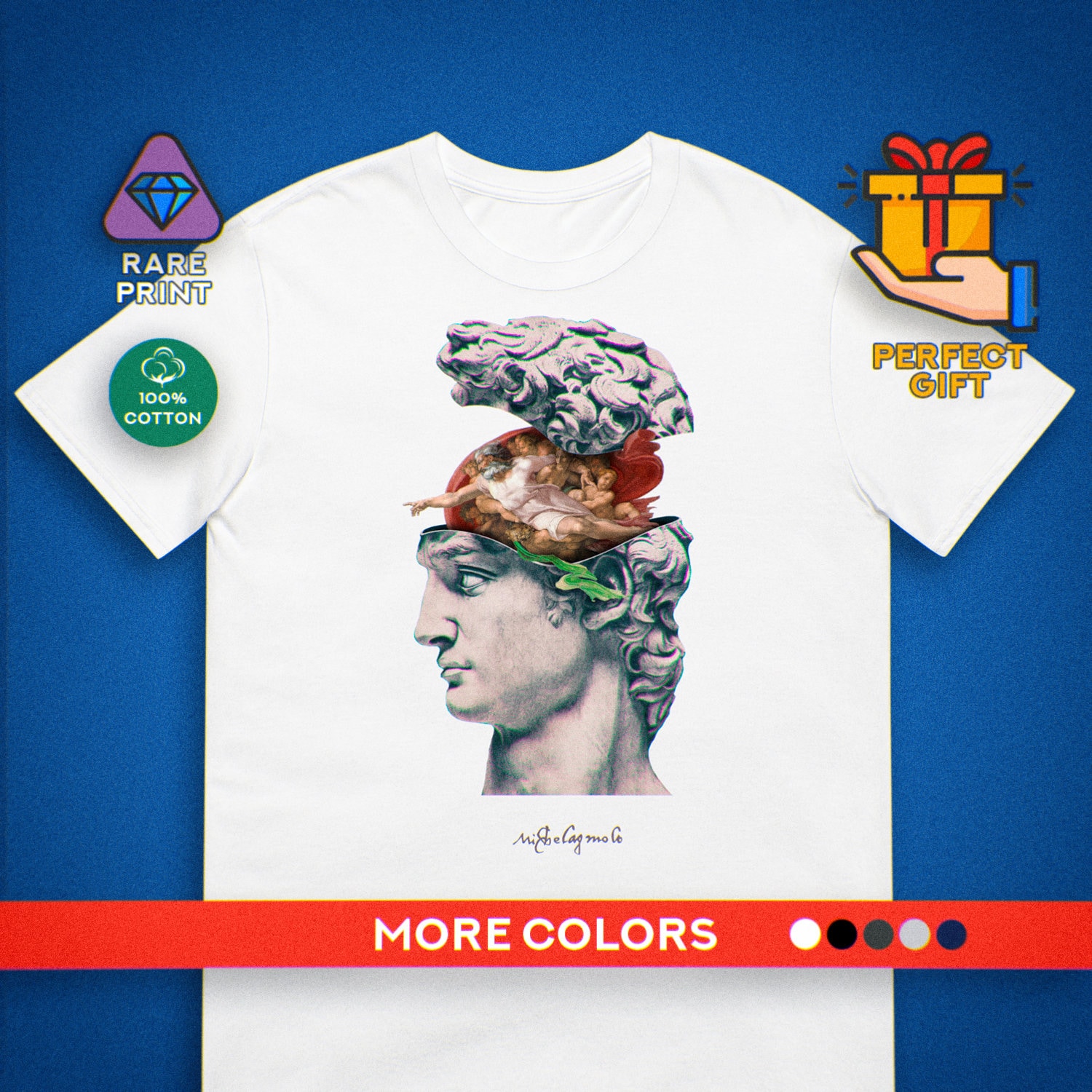 Michelangelo David T-shirt | Renaissance Brains Art Tee