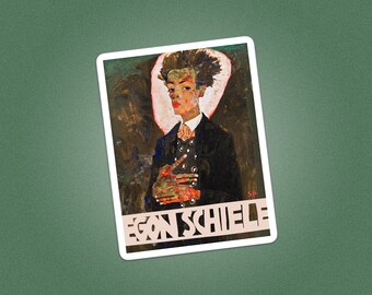 Egon Schiele sticker, Aesthetic Sticker, Face Sticker, Drawing Sticker, Famous artist