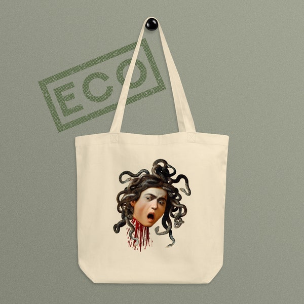 Medusa Tote Bag, Art Tote bag, Eco Tote Bag, Hand bag, Eco friendly bag, Caravaggio bag, Creepy bag