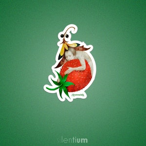 Autocollants Hieronymus Bosch, Lover Strawberry, Vegan Sticker, Autocollant drôle, autocollant STRAWBERRY