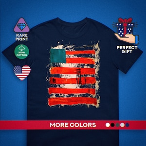 American Flag T-Shirt, Independence Day tee, Grunge art t-shirt, Splashes of paint tee,
