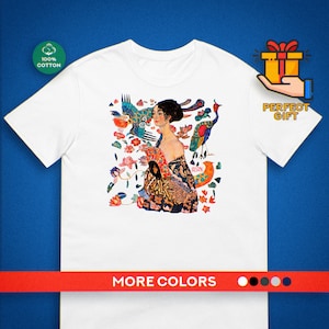 Gustav Klimt Unisex T-Shirt, Lady with a Fan t-shirt, Painting t-shirt, Art Tee, Aesthetic t-shirt,