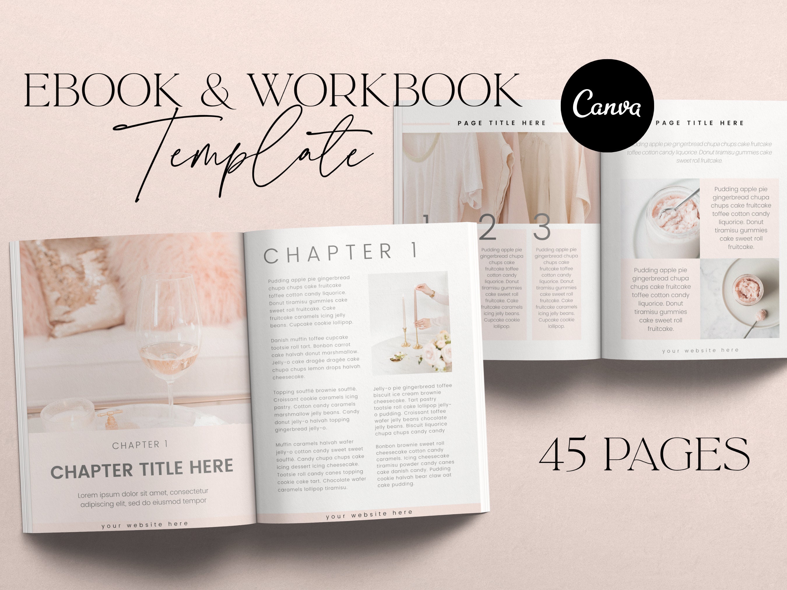 Ebook templates Canva templates E book template Workbook Etsy