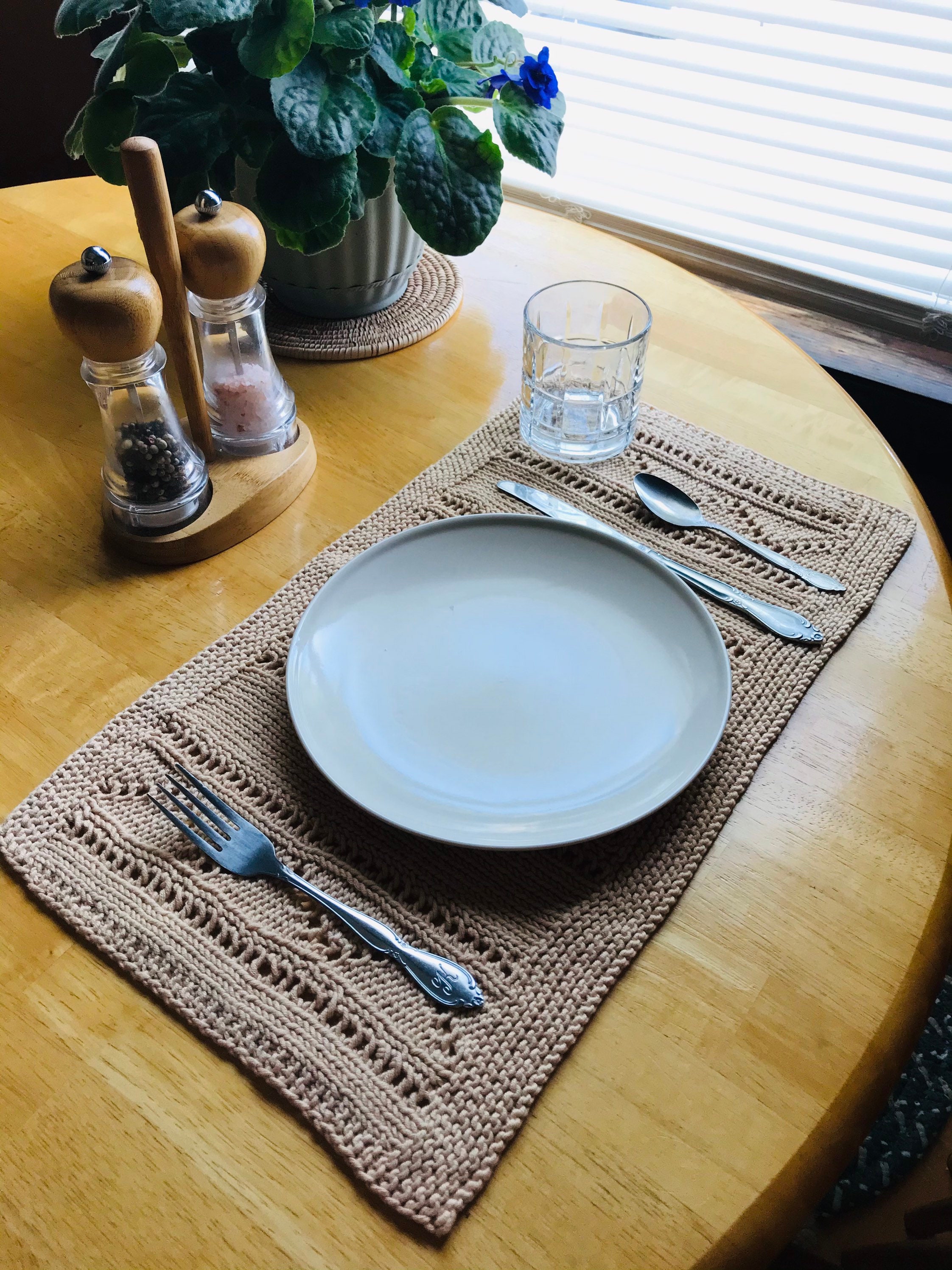 Cotton Placemats//knit placemats Etsy