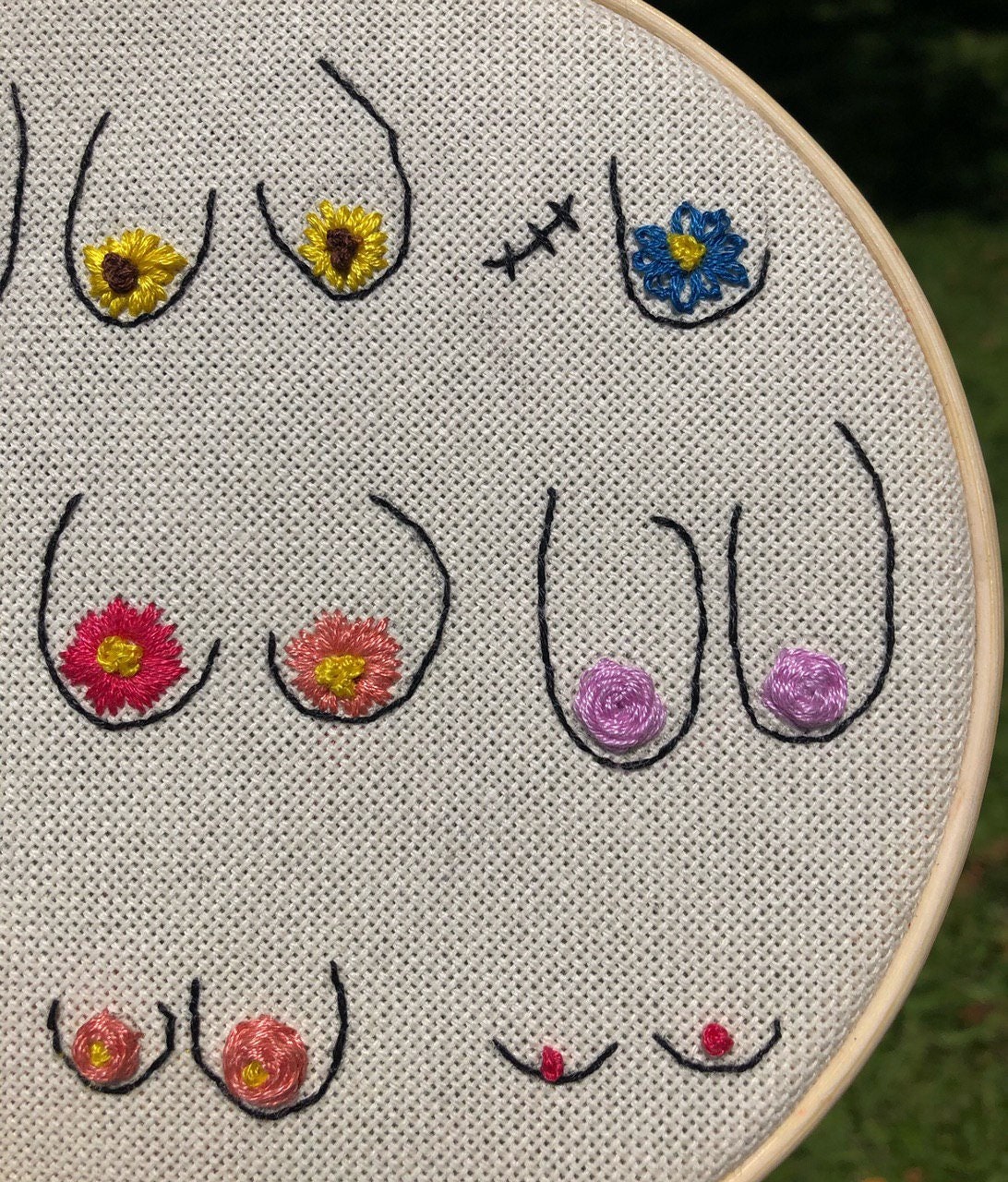 Bounce Your Boobies Embroidery Template Fabric