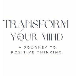 May include: A journal with the text "TRANSFORM YOUR MIND" in a dark gray font. The journal also includes the text "RESEARCH-BASED JOURNAL" and "A JOURNEY TO POSITIVE THINKING" in a sans-serif font.