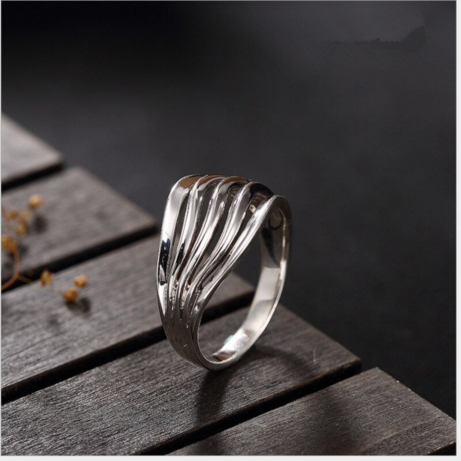 Real 925 Sterling Silver Fine Jewelry Hollow Multi Stripes Etsy