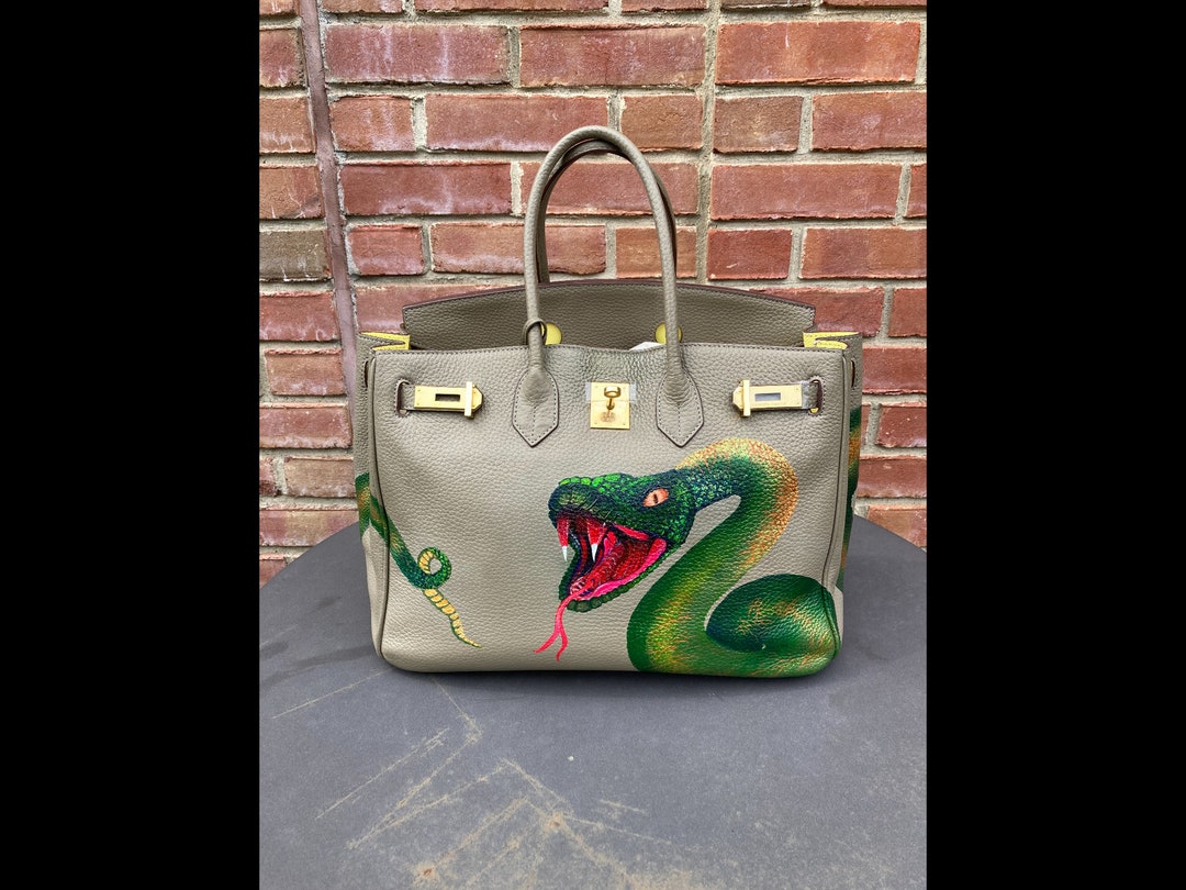 HAND PAINTED LUXURY Leather Handbag Custom - Etsy