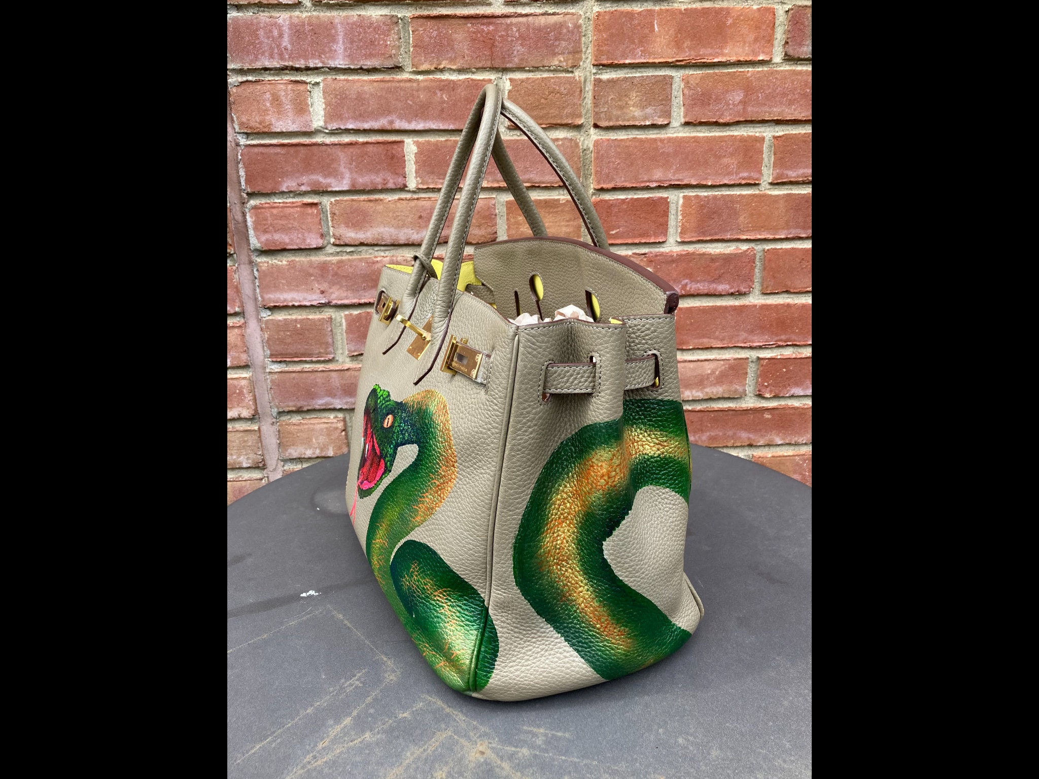 HAND PAINTED LUXURY Leather Handbag Custom - Etsy