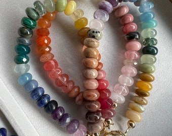 Rainbow bracelet extender, gemstone bracelet, rainbow gemstone bracelet, rainbow beaded bracelet, gemstone extender, Mother’s Day for her