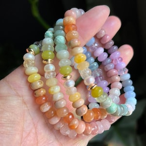 Pastel rainbow bracelet, pastel gemstone bracelet, rainbow gemstone bracelet, rainbow bracelet, candy bracelet