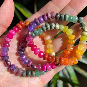 Tropical rainbow bracelet, tropical bracelet, rainbow gemstone bracelet, gemstone bracelet, rainbow beaded bracelet