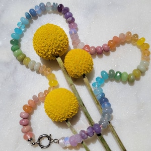 Pastel rainbow, knotted gemstone necklace, rainbow gemstone necklace, rainbow necklace, pastel gemstone necklace