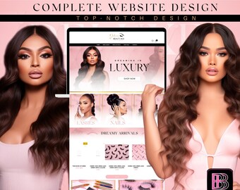 Custom Shopify website Beauty E-commerce websites for boutique fashion hair and lashes