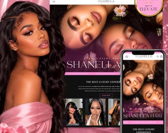 Premade Luxury Shopify Hair Website Template: Theme & Canva Banners (Instant Download)