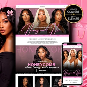 Hair Website Shopify Template: Editable Canva Banners
