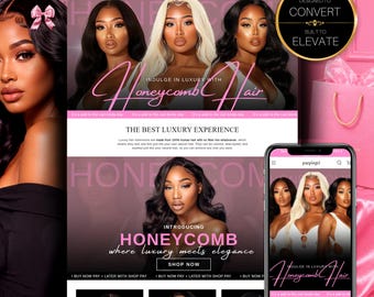 Hair Website Shopify Template: Editable Canva Banners