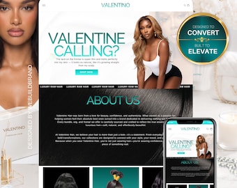Shopify Hair Website Design, Editable Canva Website Hair Banners, Shopify Theme Hair Banners, Premade Shopify Website, Hair Website Template