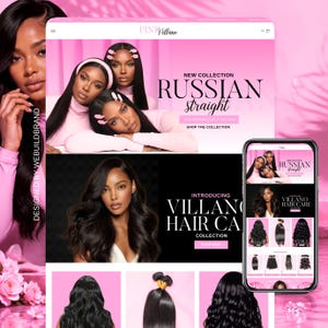 Shopify Hair Website Design, Editable Canva Website Hair Banners, Shopify Theme Hair Banners, Premade Shopify Website, Hair Website Template