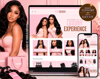 Luxury Hair Shopify Website Template: Editable DIY Theme