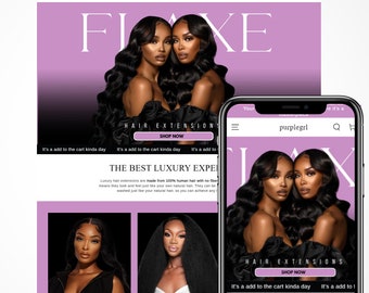 Hair Website Shopify Template: Editable Banners