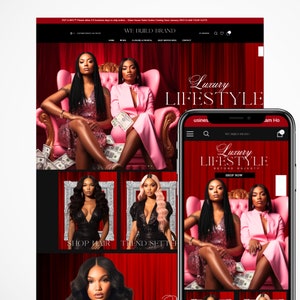Hair Website Design, Hair Website Template, Shopify Luxury Hair Theme, Premade Shopify Hair Website, Canva Template, Instant Download