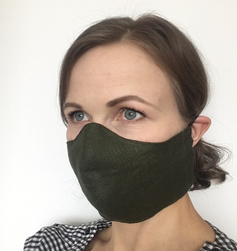 Linen Face Mask With Wire & Filter Pocket Convenient With Etsy UK