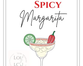 Spicy Margarita Art Print – Modern Cocktail Bar Decor (Digital Download)