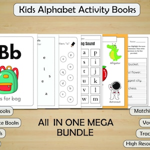 Alphabet Beginner Sounds Bundle! Printable Activities | +955 pages | Alphabet | Matching | Tracing | Flashcards | Coloring | verbs | +More