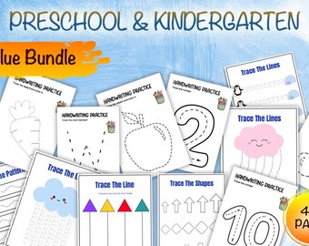 Nursery & Kindergarten Letter Tracing Bundle | +480 Pages | Printable Activity Worksheets | Learning | Tracing | Alphabet | Writing