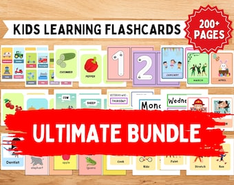 Kids Learning Flashcards Bundle | Printable Activity Worksheets (PDF)