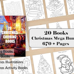 20 Christmas Big Bundle | Coloring Books | Printable Xmas | 670 Pages | Christmas Coloring Book for Adults & Kids | Xmas | Instant Download